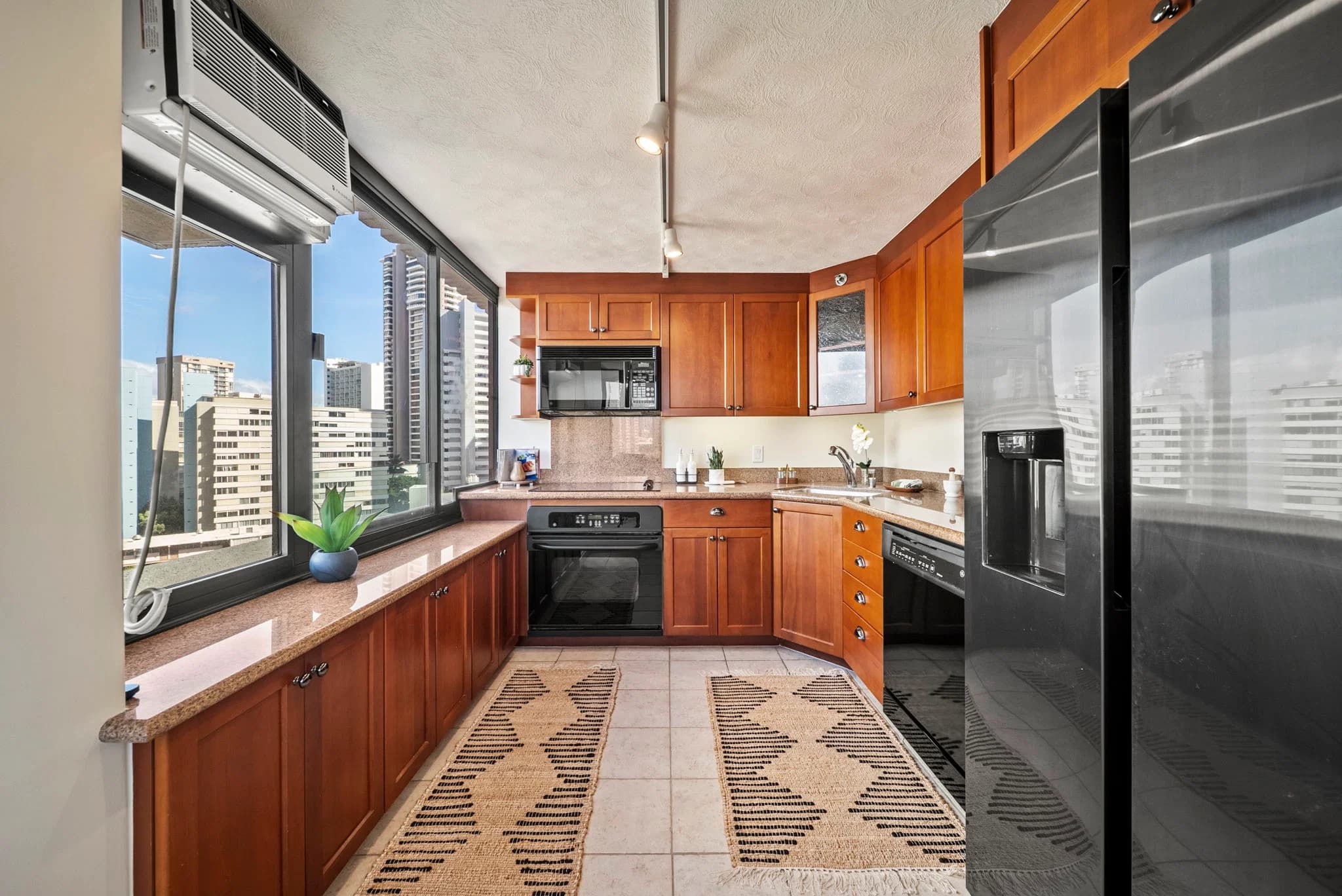 Updated kitchen with stainless steel appliances