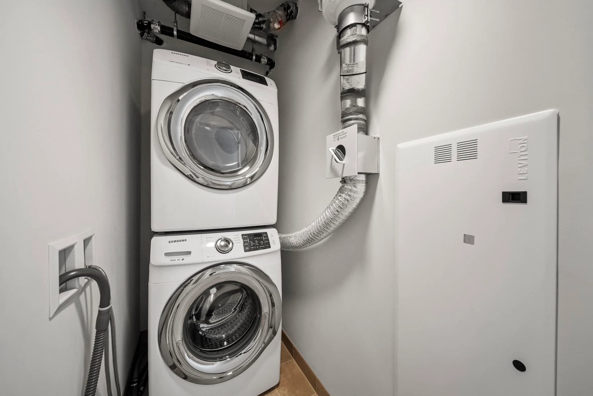 In-unit washer and dryer laundry closet