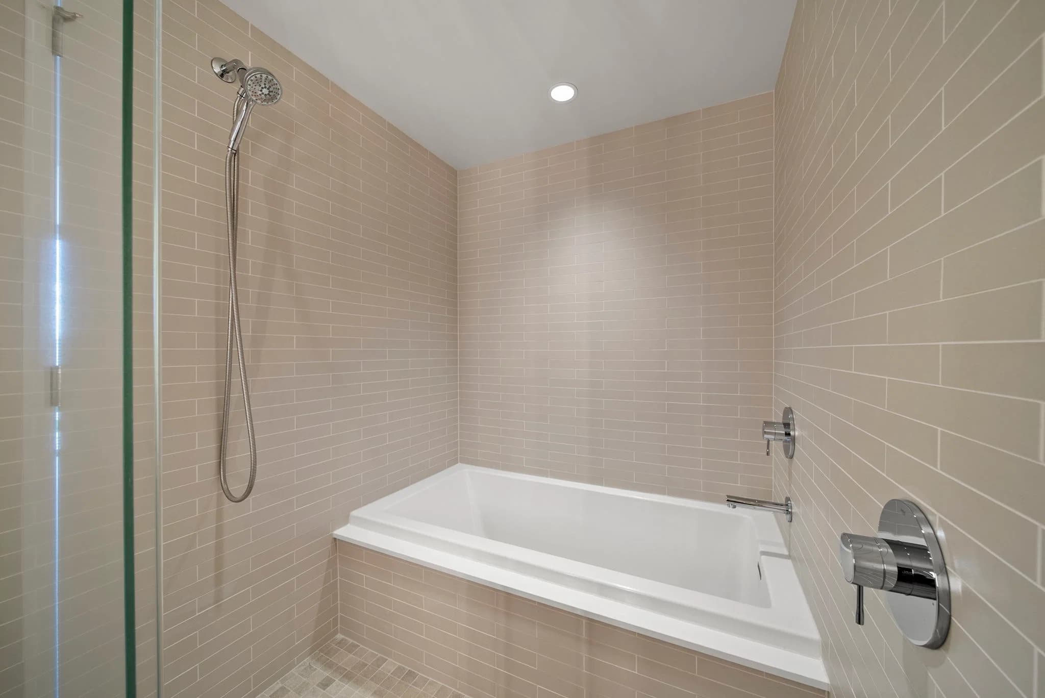 Primary bathroom with soaking tub and shower